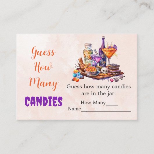 Ghost Halloween raad hoeveel Snoepjes er spelen Informatiekaartje (Voorkant)