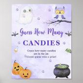 Ghost Halloween Raad hoeveel Snoepjes spel Poster (Voorkant)