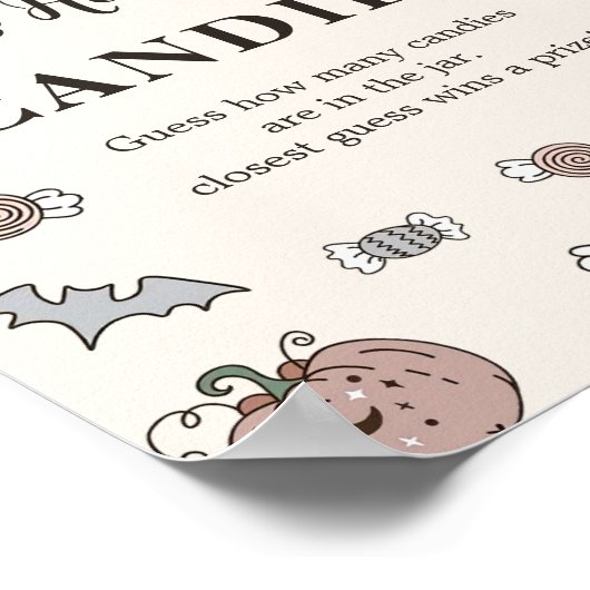 Ghost Halloween Raad hoeveel Snoepjes spel Poster (Hoek)