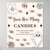 Ghost Halloween Raad hoeveel Snoepjes spel Poster (Voorkant)
