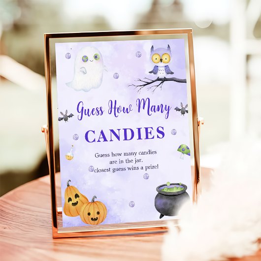 Ghost Halloween Raad hoeveel Snoepjes spel Poster