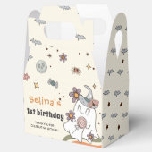 Ghost Halloween Retro Groovy Verjaardag Favoriet B Bedankdoosjes (Geopend)