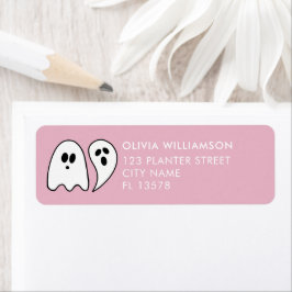 Ghost Halloween roze Etiket