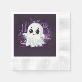 Ghost Halloween Schattige illustratiepapier servet