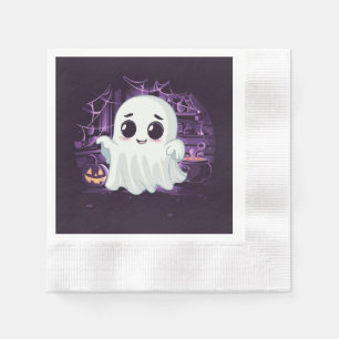 Ghost Halloween Schattige illustratiepapier servet