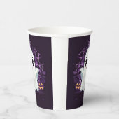 Ghost Halloween Schattigee Illustratie Papier cup Papieren Bekers (Rechts)