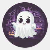 Ghost Halloween Schattigee Illustratie Sticker (Voorkant)