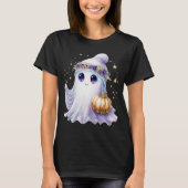 Ghost Halloween Schattigee Lavendar Paarse Bougie T-shirt (Voorkant)