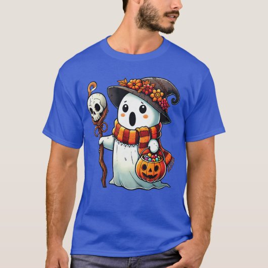Ghost Halloween Shirt Schattige Ghost Trick or tre (Voorkant)