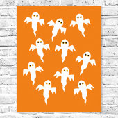 Ghost Halloween Sinaasappel Poster