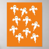 Ghost Halloween Sinaasappel Poster (Voorkant)