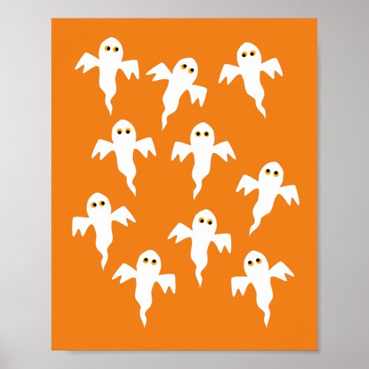 Ghost Halloween Sinaasappel Poster (Voorkant)