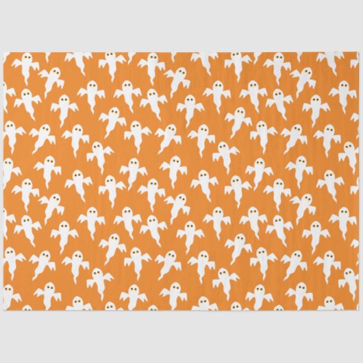 Ghost Halloween Sinaasappel Tissuepapier (Voorkant)