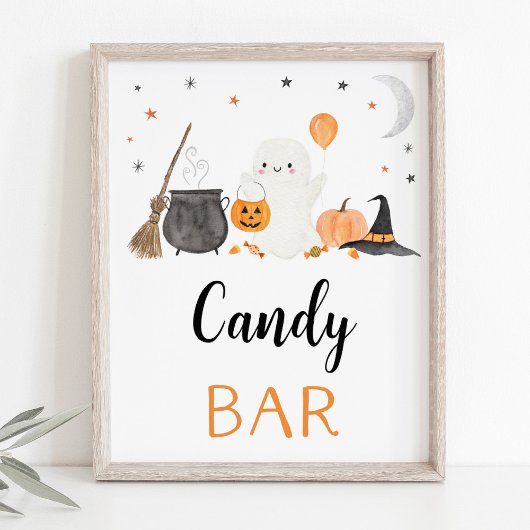 Ghost Halloween Snoep Bar Party Sign Poster