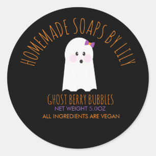 Ghost Halloween Soap Homemade Business Ronde Sticker