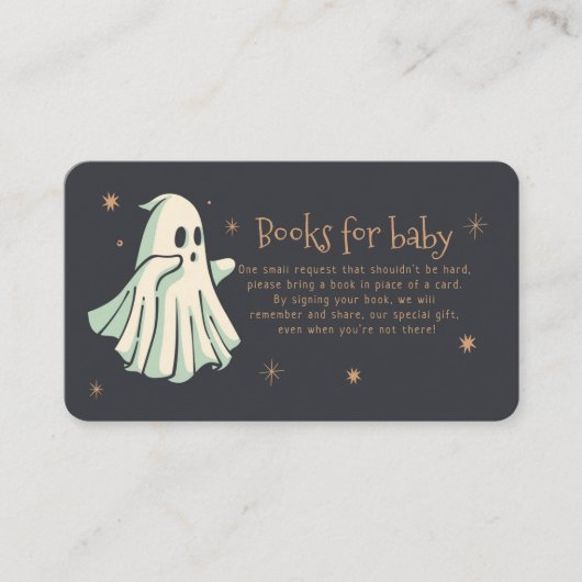 Ghost Halloween Spooktacular Books voor Baby Informatiekaartje (Voorkant)