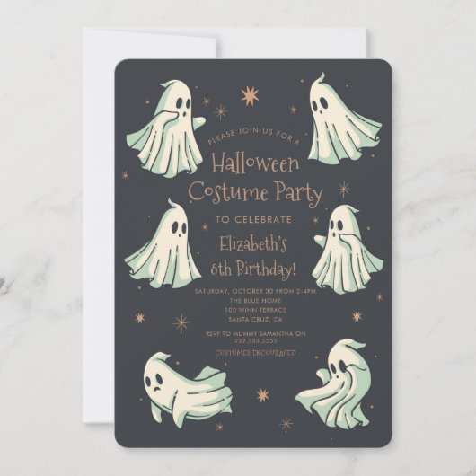 Ghost Halloween Spooktacular Costum Verjaardagsfee Kaart (Voorkant)