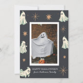 Ghost Halloween Spooktacular gezinsfoto  Feestdagenkaart (Voorkant)