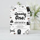 Ghost Halloween Spooky Een Eerste Verjaardag Kaart (Staand voorkant)