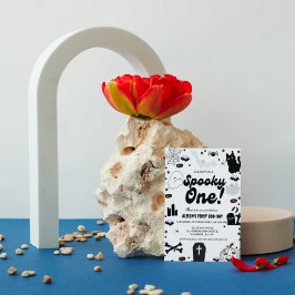 Ghost Halloween Spooky Een Eerste Verjaardag Kaart