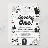 Ghost Halloween Spooky Een Eerste Verjaardag Kaart (Voorkant)