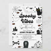 Ghost Halloween Spooky Vibes Retro Groovy Verjaard Kaart (Voorkant)