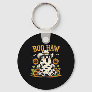 Ghost Halloween Spooky Western Funny Boo Haw Cowbo Sleutelhanger