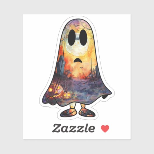 Ghost Halloween Sticker (Vel)