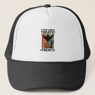 Ghost Halloween T-shirt met griezelige Treat Pun e Trucker Pet