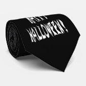 Ghost Halloween Text Stropdas (Opgerold)