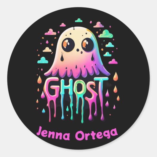 Ghost Halloween - Trick or treat Yo' Zelf Ronde Sticker (Voorkant)
