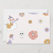 Ghost Halloween Twee Spooky Groovy Verjaardagsfoto Kaart (Achterkant)