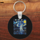 Ghost Halloween - Van Gogh Style - Starry Night Sleutelhanger (Voorkant)
