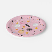 Ghost Halloween Verjaardag Roze Spooktacular Papieren Bordje (Gekanteld)