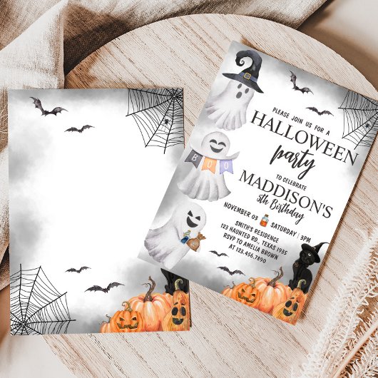 Ghost Halloween verjaardagsfeestje Kaart