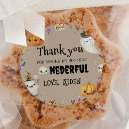 Ghost Halloween Verjaardagsfeestlabels Ronde Sticker