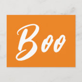 Ghost Halloween wit sinaasappel boo tekst Briefkaart (Voorkant)
