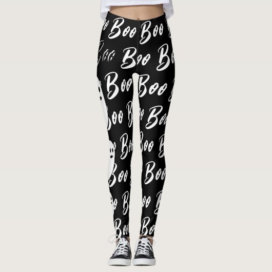 Ghost Halloween wit zwart boek Leggings (Voorkant)
