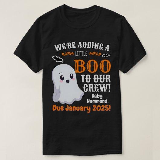 Ghost Halloween zwangerschapsaankondiging voor pap T-shirt (Design voorkant)