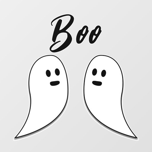 Ghost Halloween zwart wit boek Raamsticker (Vel)