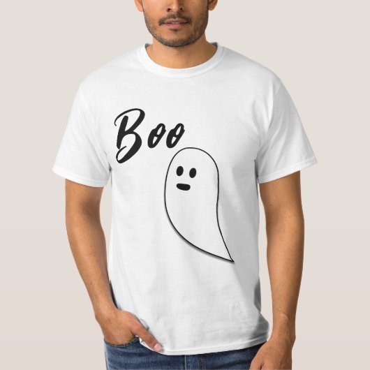 Ghost Halloween zwart wit boek T-shirt (Voorkant)