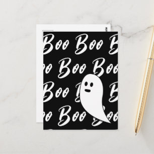Ghost Halloween zwart-wit boek tekstpatroon Briefkaart