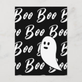 Ghost Halloween zwart-wit boek tekstpatroon Briefkaart (Voorkant)