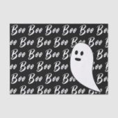 Ghost Halloween zwart-wit boek tekstpatroon Tissuepapier (Voorkant)