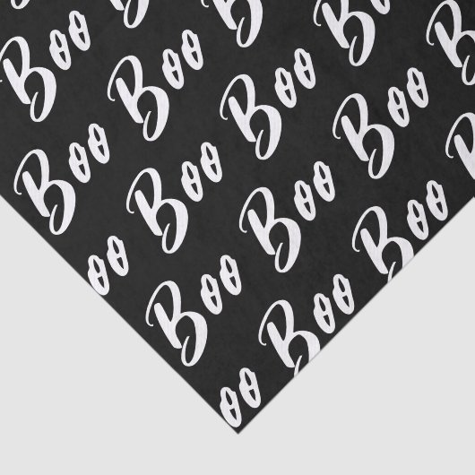 Ghost Halloween zwart-wit boek tekstpatroon Tissuepapier (Detail)