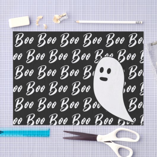 Ghost Halloween zwart-wit boek tekstpatroon Tissuepapier (Craft)