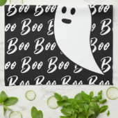 Ghost Halloween zwart wit boek Theedoek (Gevouwen)