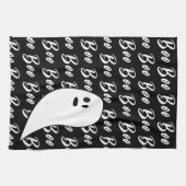 Ghost Halloween zwart wit boek Theedoek (Horizontaal)