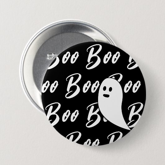 Ghost Halloween zwart wit boo patroon Ronde Button 7,6 Cm (Voorkant /achterkant)