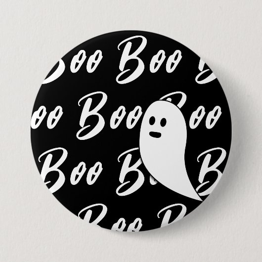 Ghost Halloween zwart wit boo patroon Ronde Button 7,6 Cm (Voorkant)